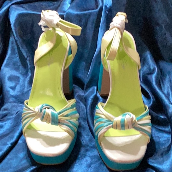 sun gurg Open Toe Sandals Ankle Strap Platform Chunky High Heels 6.5 - Picture 3 of 12